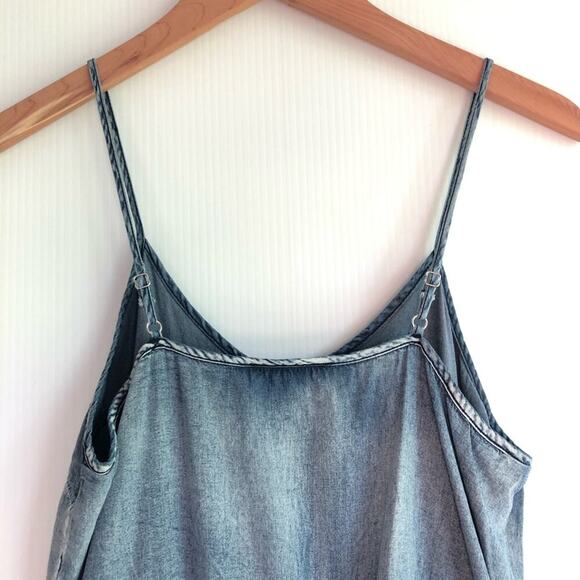 Romeo and Juliet Couture denim jumpsuit adjustable straps and drawstring waist - Picture 12 of 13